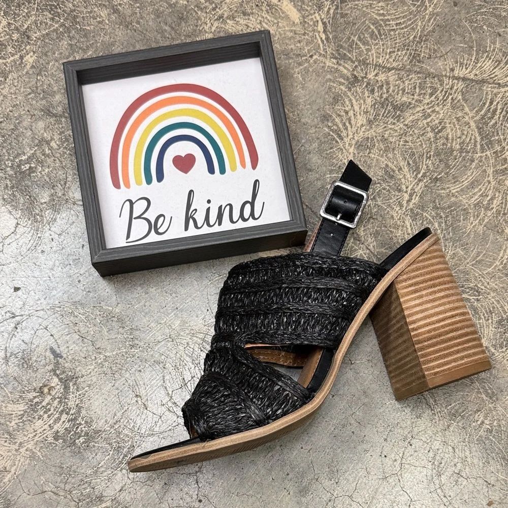 * DV by Dolce Vita Black and Tan Woven Heels